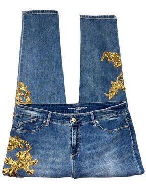 Y2K Chico's Gold Sequin Embellished Jeans